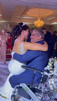 Gabey Abikzer with family at his wedding