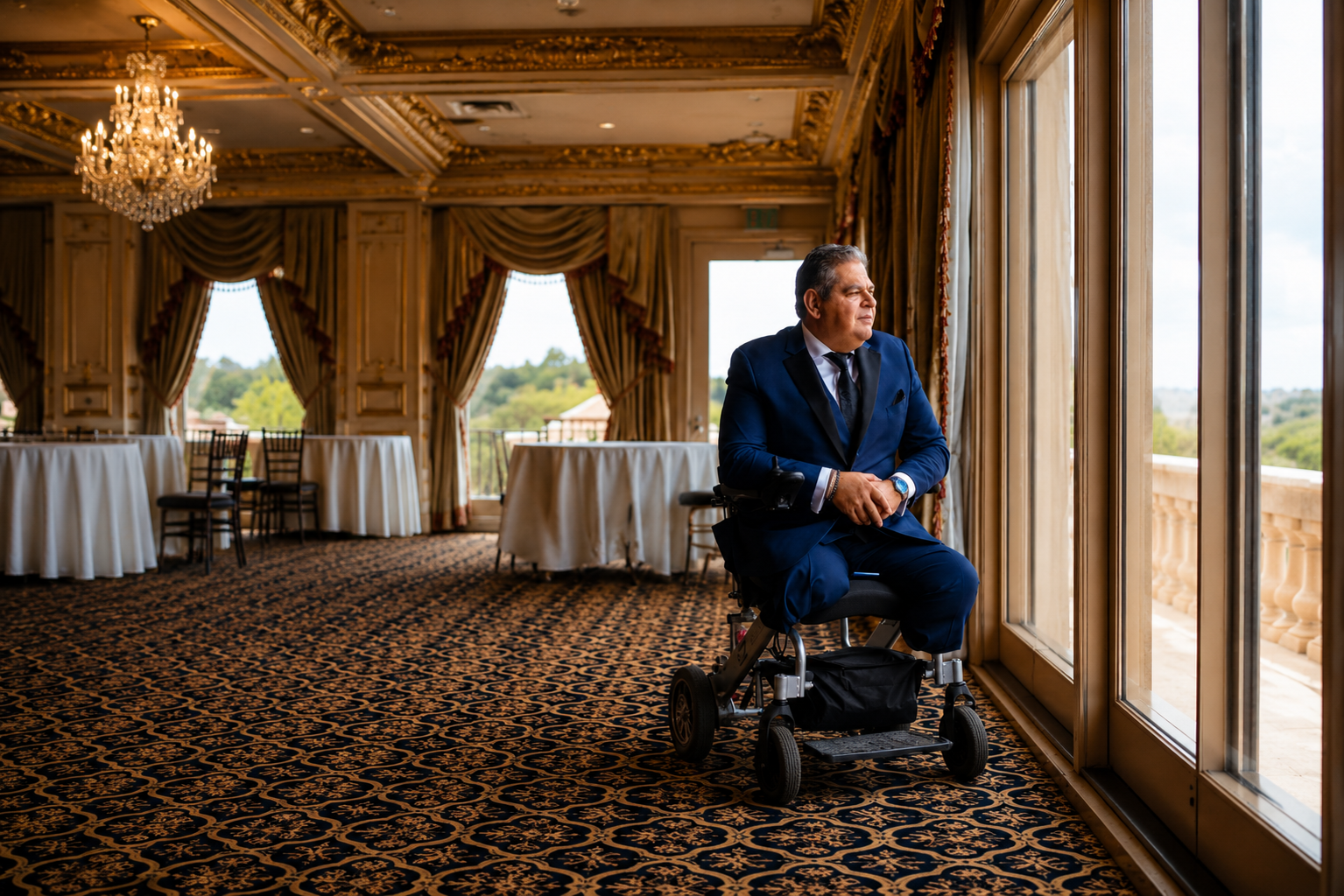 Gabey S. Abikzer, motivational and inspirational keynote speaker, in a grand ballroom